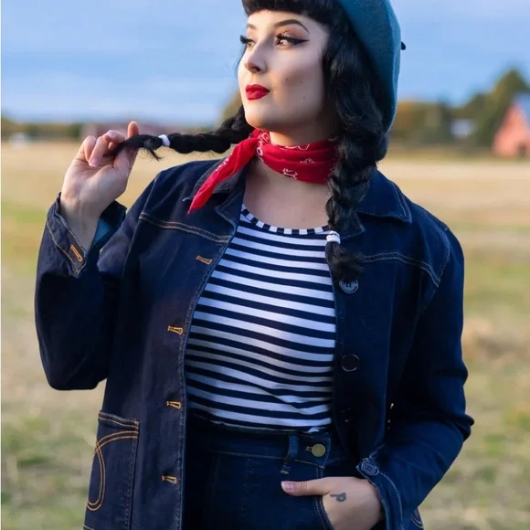 NWOT Astro Bettie Midge Button Down Jean Jacket - Picture 2 of 4